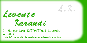 levente karandi business card